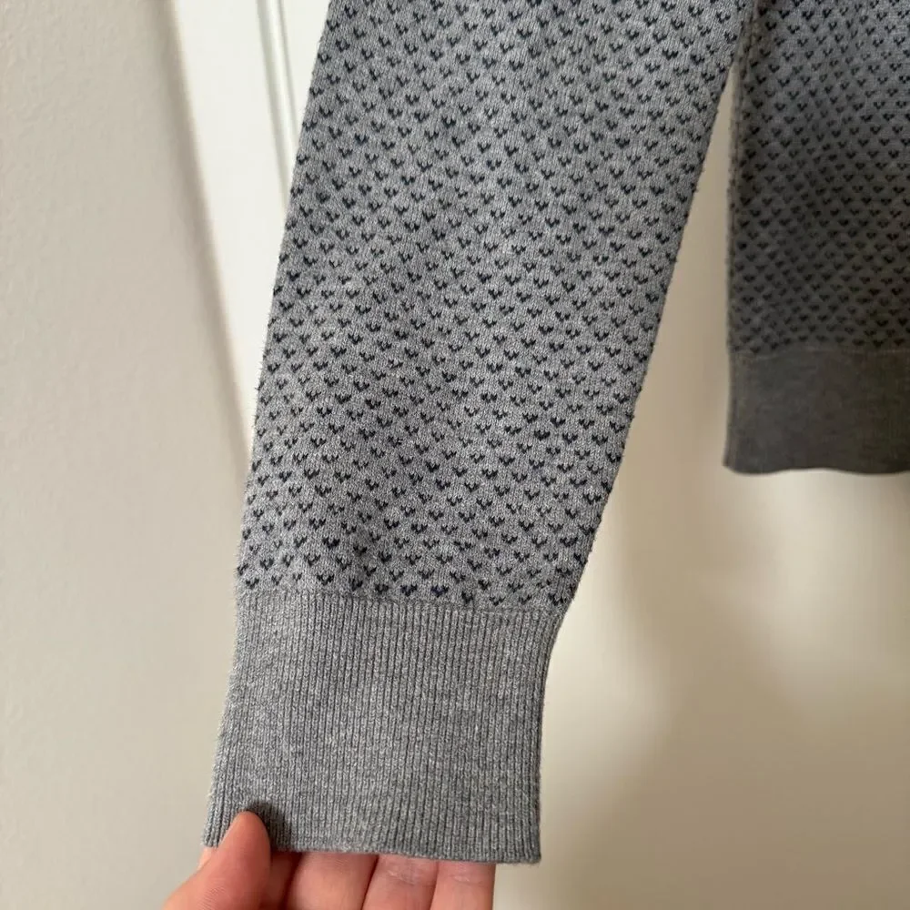 J Crew Sweater Mens Sz S Gray Knit Crew Neck 100% Cotton Preppy Office Career